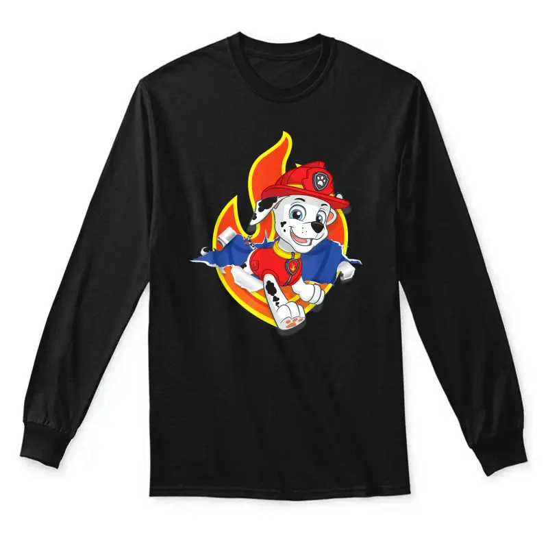 Paw Patrol Marshall Torn Badge Unisex Long Sleeve T-Shirt