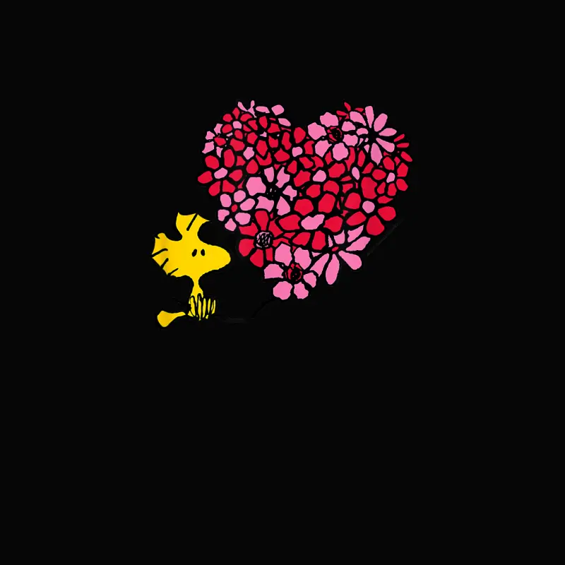 Peanuts - Valentines - Woodstock Floral Heart Toddler Staple T-Shirt