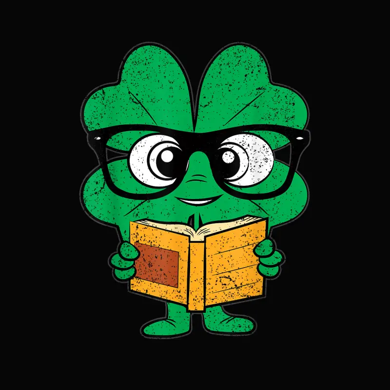 Shamrock Reading Books St Patricks Day Nerd Clover Reader Toddler Staple T-Shirt