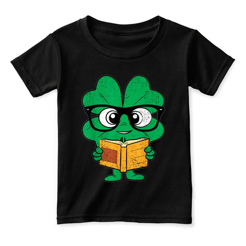Shamrock Reading Books St Patricks Day Nerd Clover Reader Toddler Staple T-Shirt