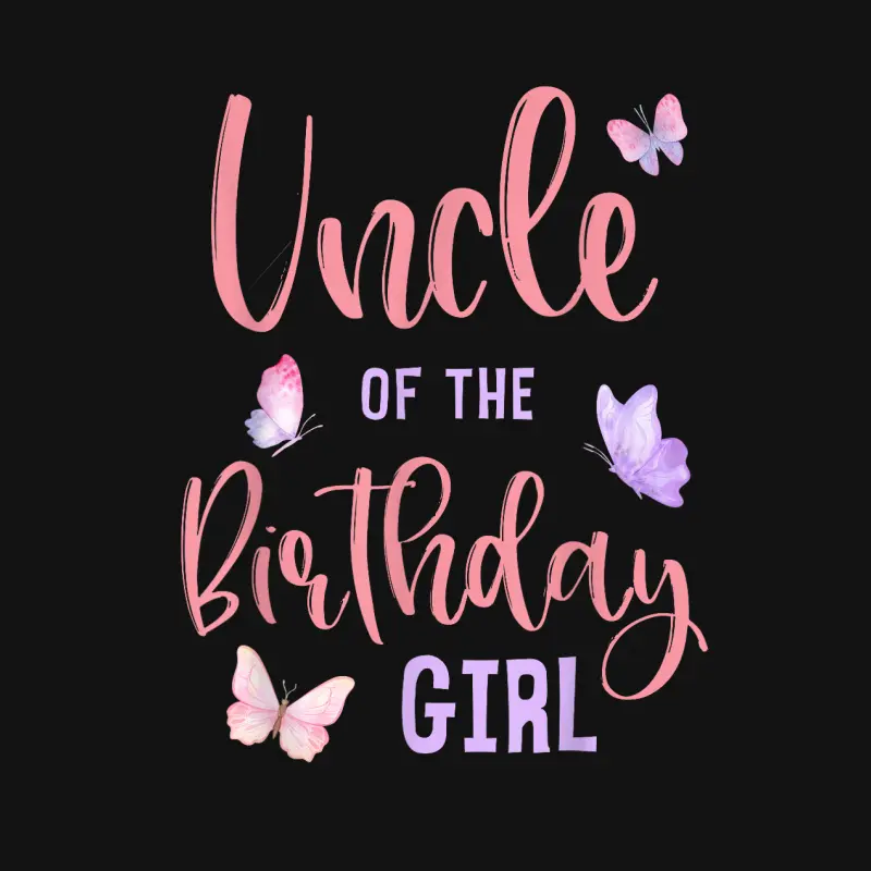 Uncle Of The Birthday Girl Butterfly Party Matching Family Youth Staple T-Shirt