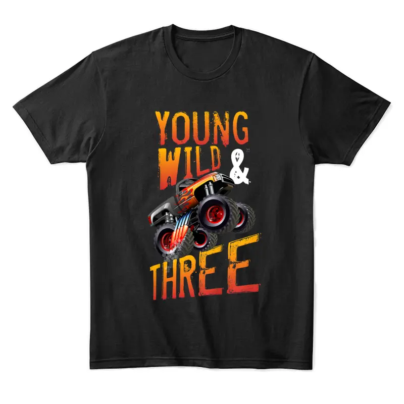 3Rd Birthday Boy Monster Truck Rule Jam Three Years Unisex Staple T-Shirt