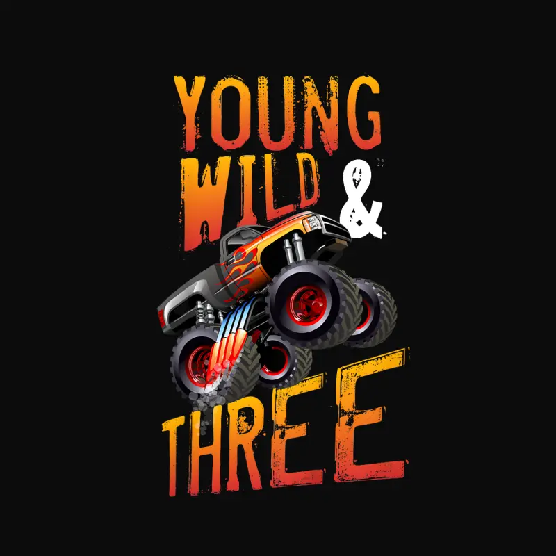 3Rd Birthday Boy Monster Truck Rule Jam Three Years Unisex Staple T-Shirt