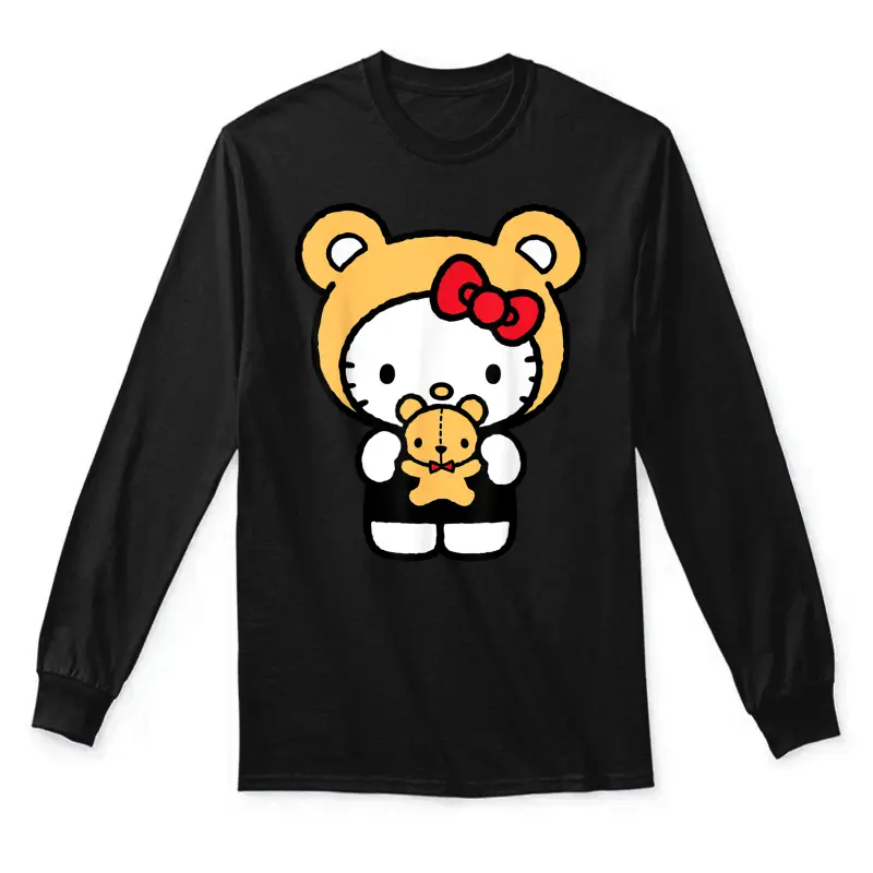 Hello Kitty Teddy Bear Dress Up Unisex Long Sleeve T-Shirt