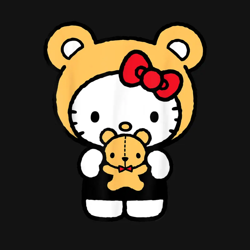 Hello Kitty Teddy Bear Dress Up Unisex Long Sleeve T-Shirt