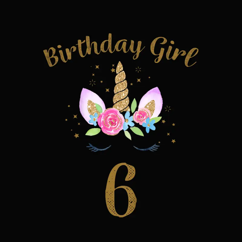 Kids 6Th Birthday Girl Unicorn Shirt 6Th Birthday Outfit Toddler Staple T-Shirt