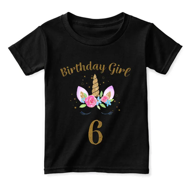 Kids 6Th Birthday Girl Unicorn Shirt 6Th Birthday Outfit Toddler Staple T-Shirt