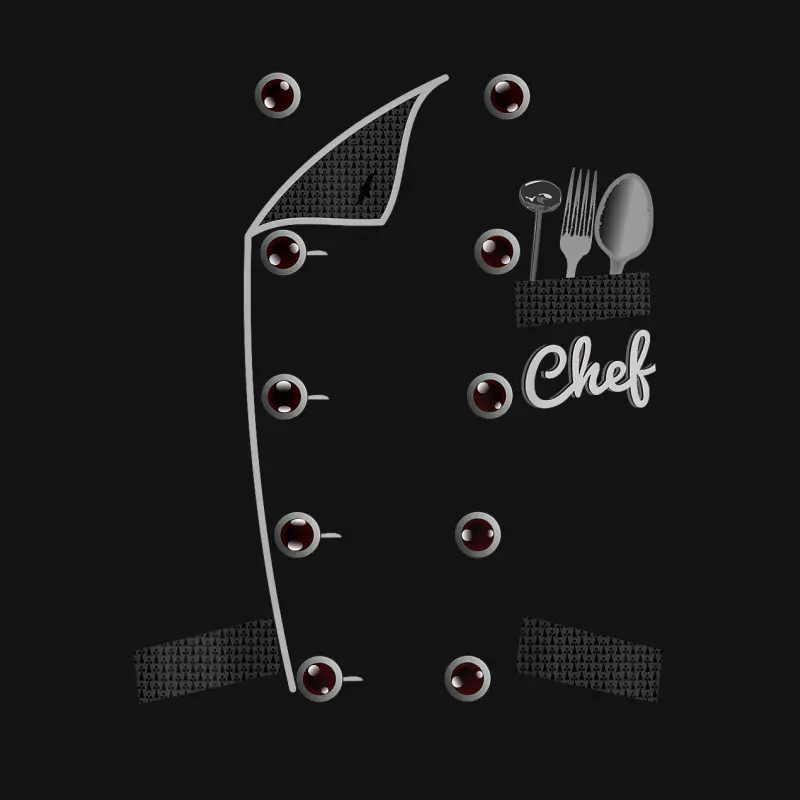 Chef Tshirt Uniform Jacket Faux Funny Cook Shirt For Cooking Unisex Long Sleeve T-Shirt