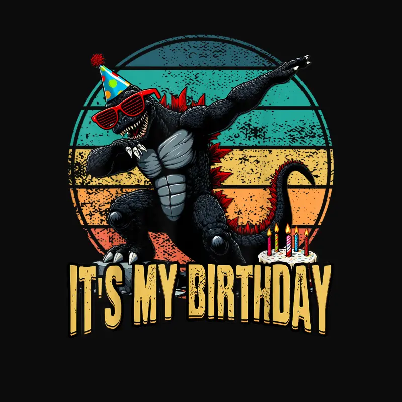 It's My Birthday Kaiju Dabbing Monster Lover For Boys Girls Unisex Staple T-Shirt