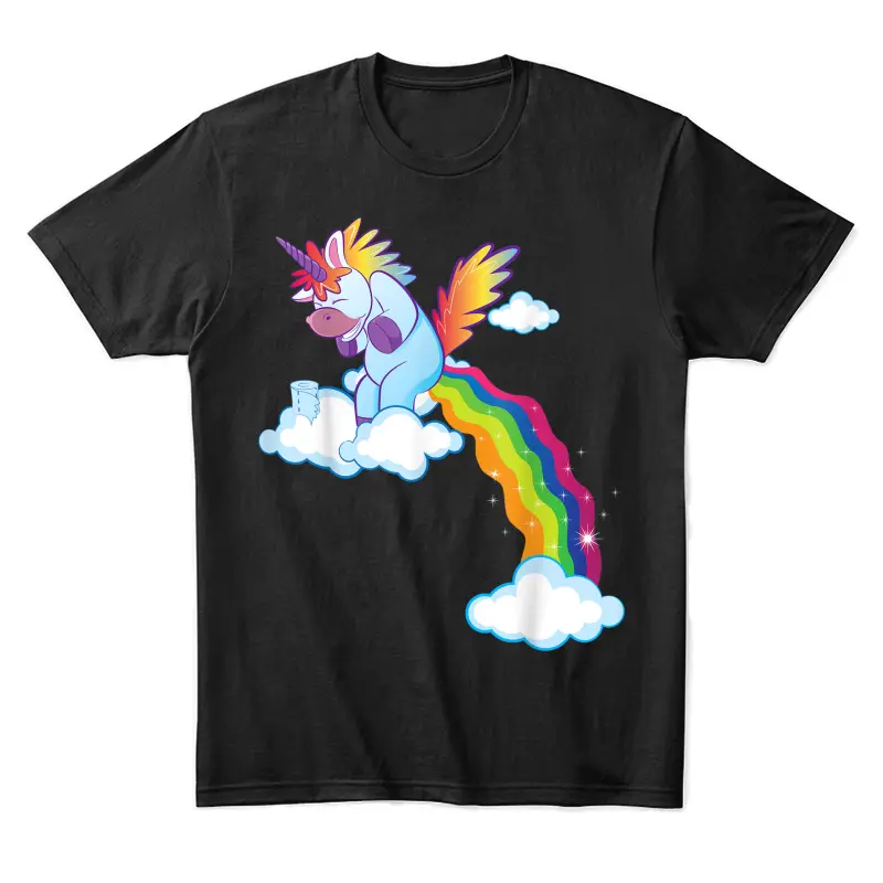 Unicorn Lover Gift Funny Rainbow Pooping Unicorn Unisex Staple T-Shirt