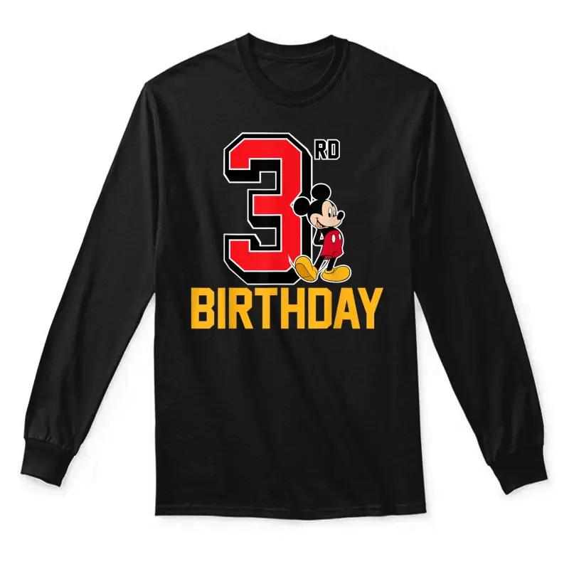 Disney Mickey Mouse My 3Rd Birthday Unisex Long Sleeve T-Shirt