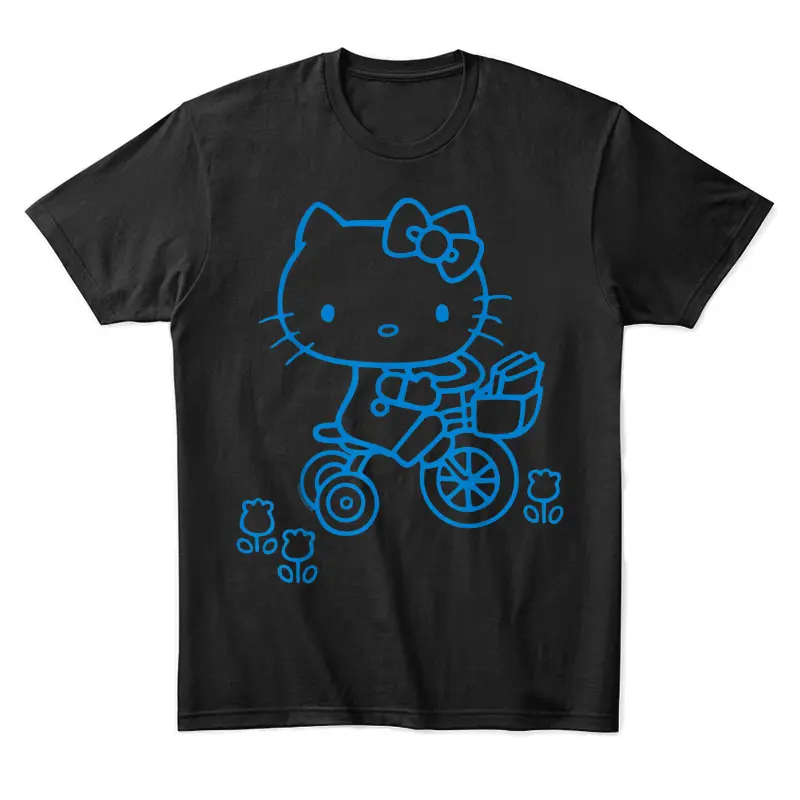Hello Kitty Retro Bike Ride Tee Shirt Unisex Staple T-Shirt