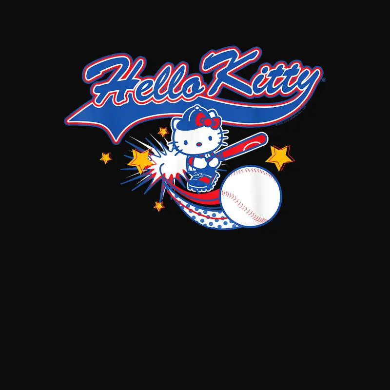 Hello Kitty Home Run Baseball Softball Tee Shirt Unisex Staple T-Shirt