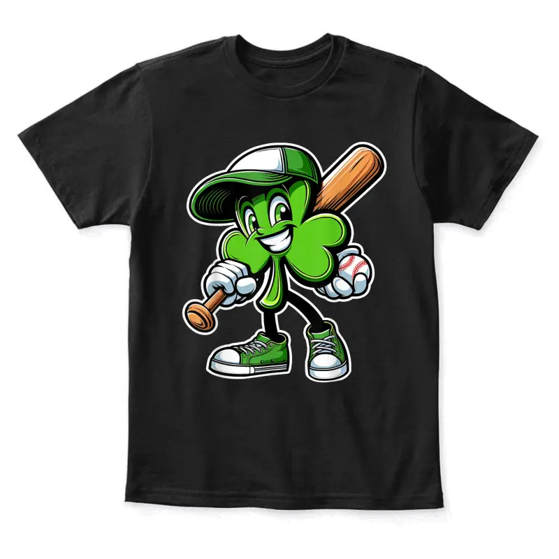 Dabbing Shamrock Baseball Boys Girls St Patricks Day Youth Staple T-Shirt