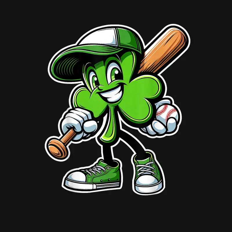 Dabbing Shamrock Baseball Boys Girls St Patricks Day Youth Staple T-Shirt