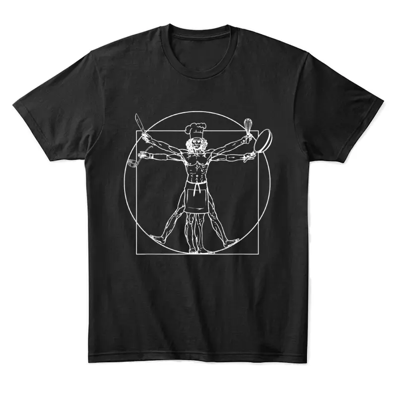 Chef Vitruvian Man Da Vinci Funny Cooking Gift Unisex Staple T-Shirt
