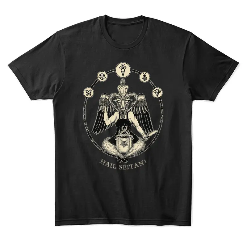 Hail Seitan! Satanic Vegan Chef Baphomet Occult Home Cook Unisex Staple T-Shirt