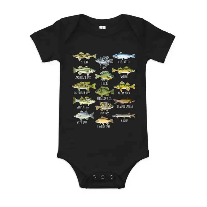 Fish Species Biology Types Of Freshwater Fish Fishing Baby Onesie