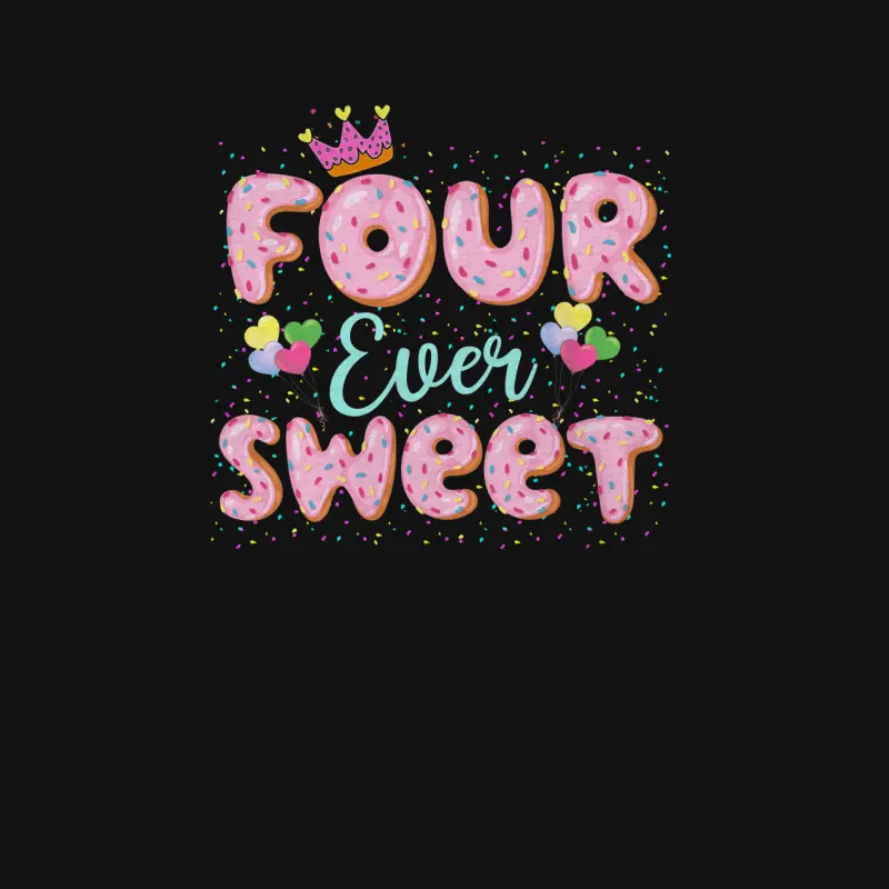 Four Ever Sweet Donut Girls 4Th Birthday 4 Yrs Old 2019 Youth Staple T-Shirt