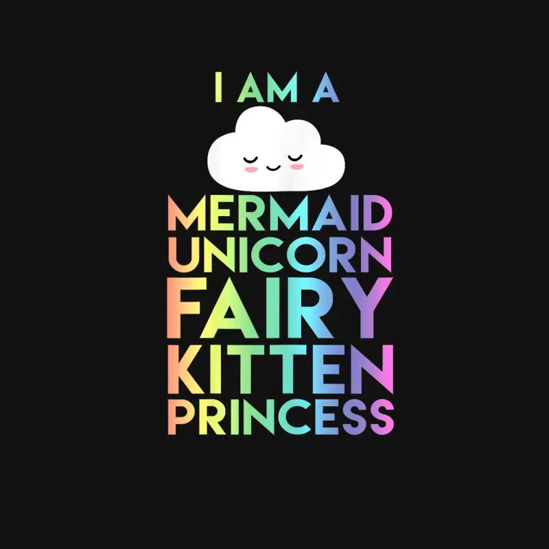 I Am A Mermaid Unicorn Fairy Kitten Princess Kid Tee Baby Onesie