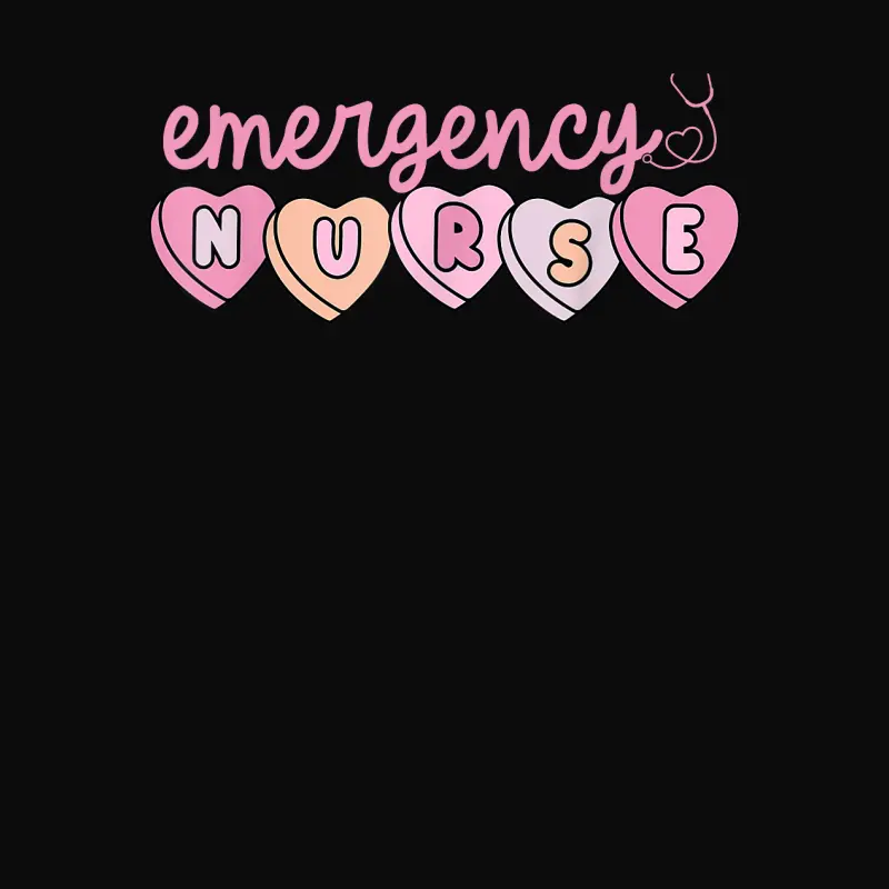 Emergency Department Nurse Hearts Er Rn Ed Valentine's Day Unisex Staple T-Shirt