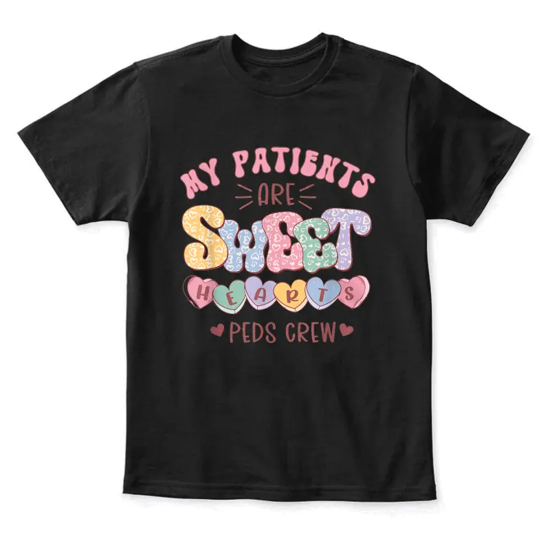Groovy My Patients Are Sweet Hearts Peds Nurse Valentine Youth Staple T-Shirt