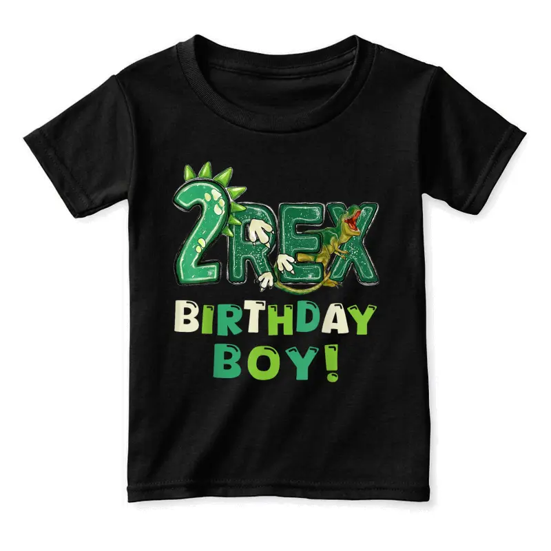 Two Rex 2Nd Birthday Second Dinosaur 2 Year Old Toddler Staple T-Shirt