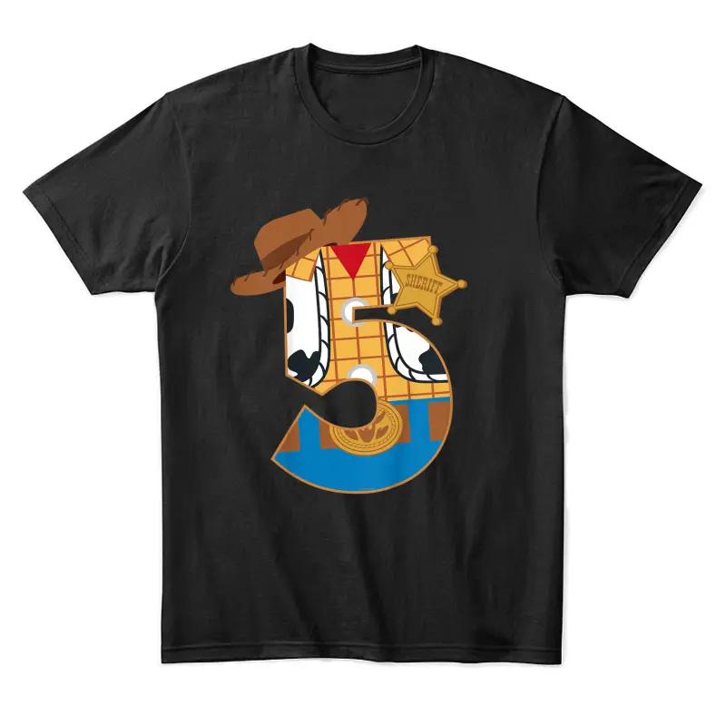 Disney And Pixar’s Toy Story Fifth Birthday 5 Years Old Unisex Staple T-Shirt