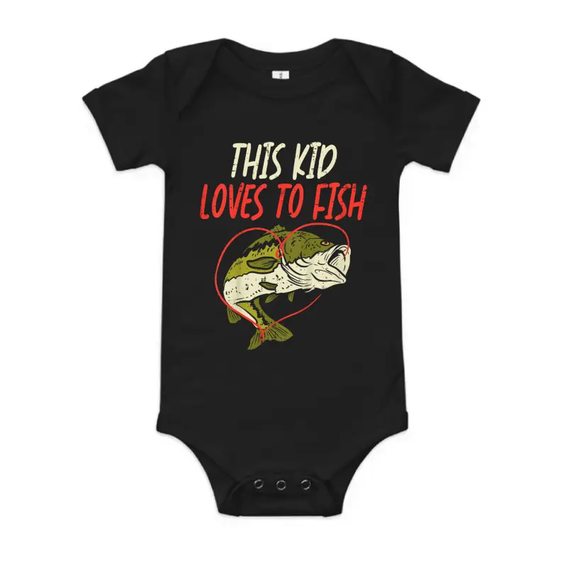 This Kid Loves To Fish Bass Fishing Family Matching Gift Baby Onesie