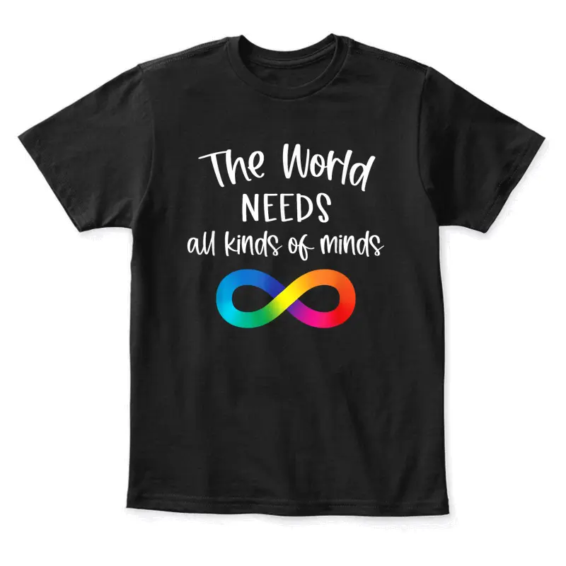 Infinity The World Needs All Kinds Of Minds Autism Fighter Youth Staple T-Shirt