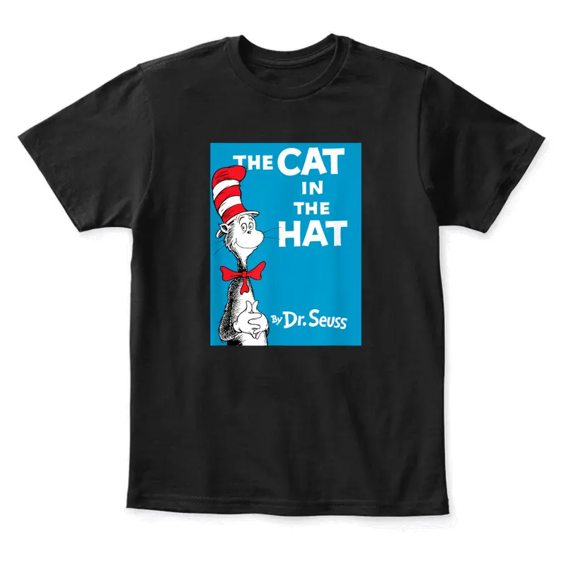 Dr. Seuss The Cat In The Hat Book Cover Youth Staple T-Shirt