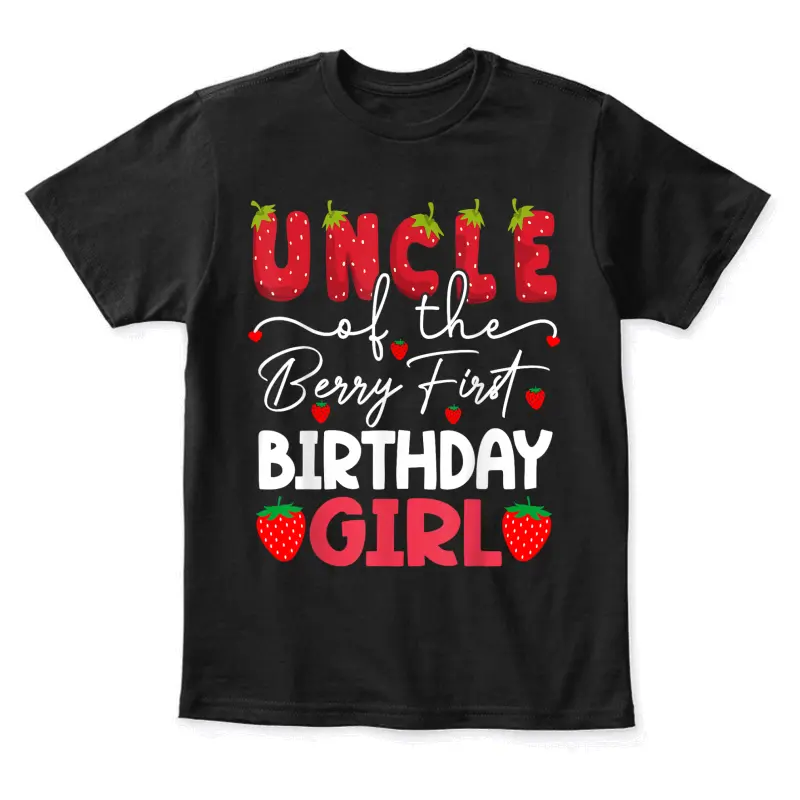 Uncle Of The Berry First Birthday Girl Strawberry Youth Staple T-Shirt