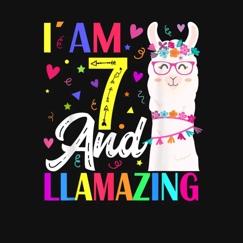 I Am 7 Years Old And Llamazing Llama 7Th Birthday Baby Onesie