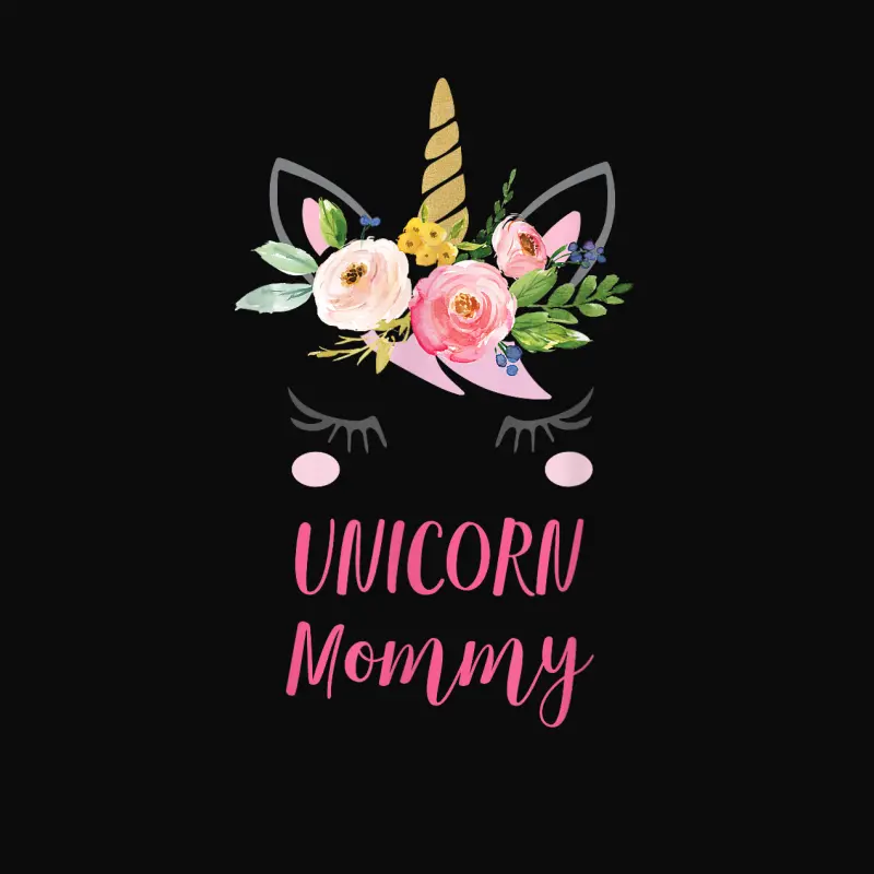 Floral Unicorn Mom Shirt, Unicorn Mommy Gift Unisex Staple T-Shirt