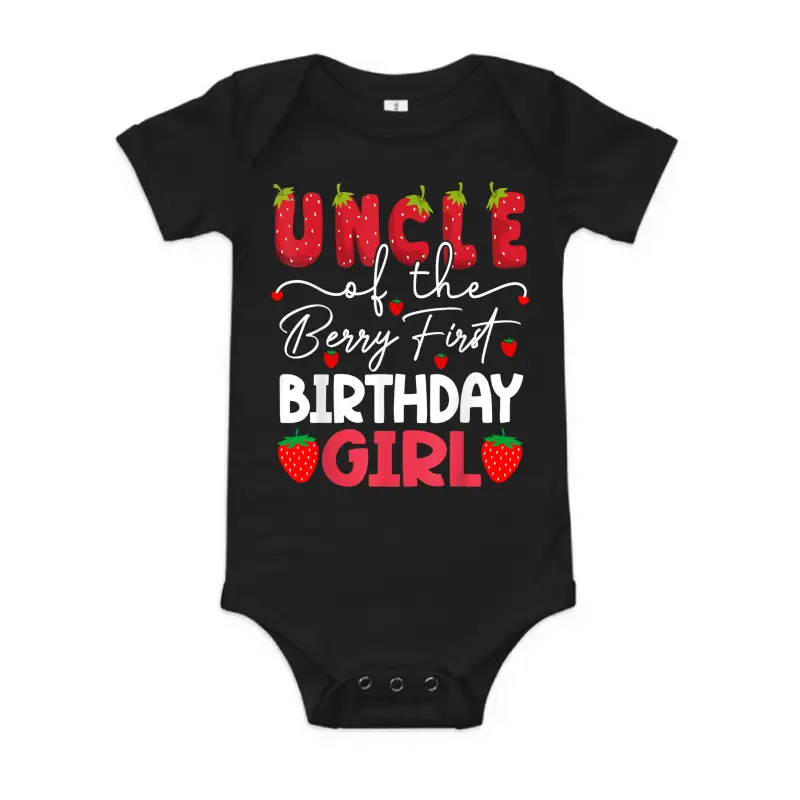 Uncle Of The Berry First Birthday Girl Strawberry Baby Onesie