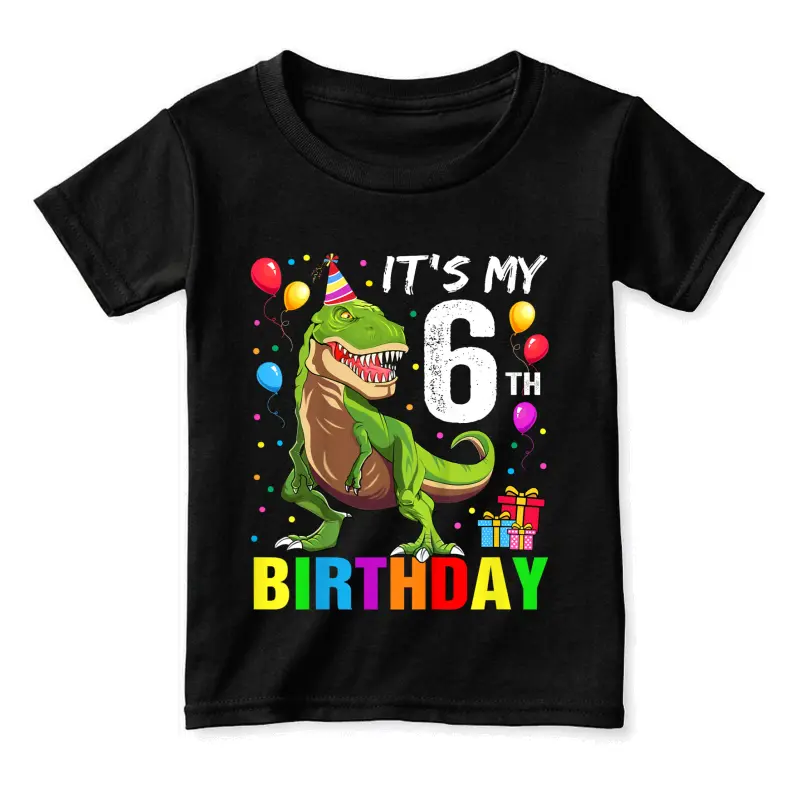 It's My 6Th Birthday Happy 6 Year T-Rex Boys Toddler Staple T-Shirt