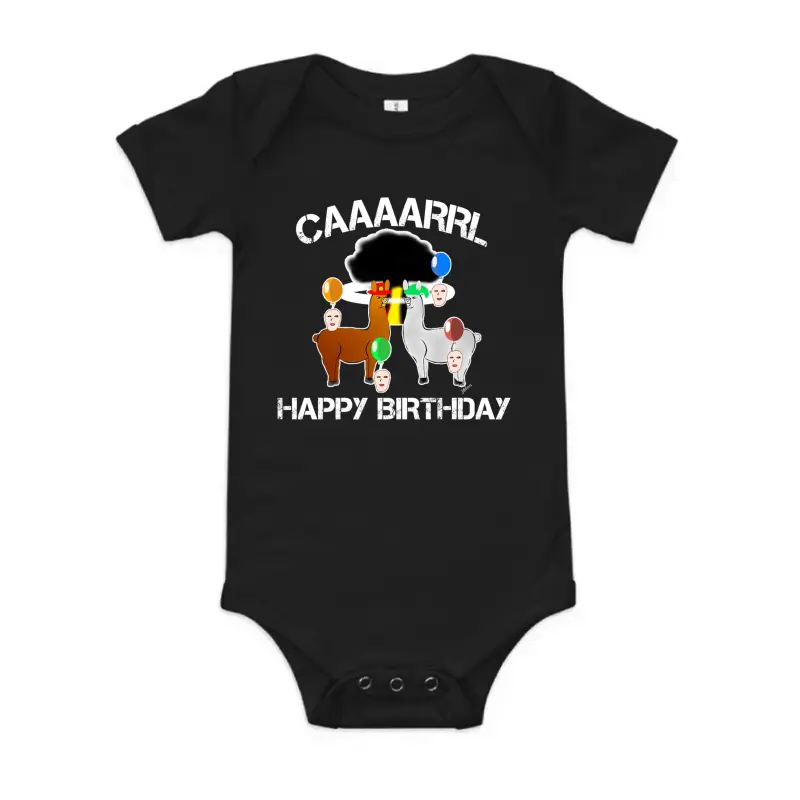 Funny Llama With Hats Lama With Hat Carl Funny Birthday Baby Onesie