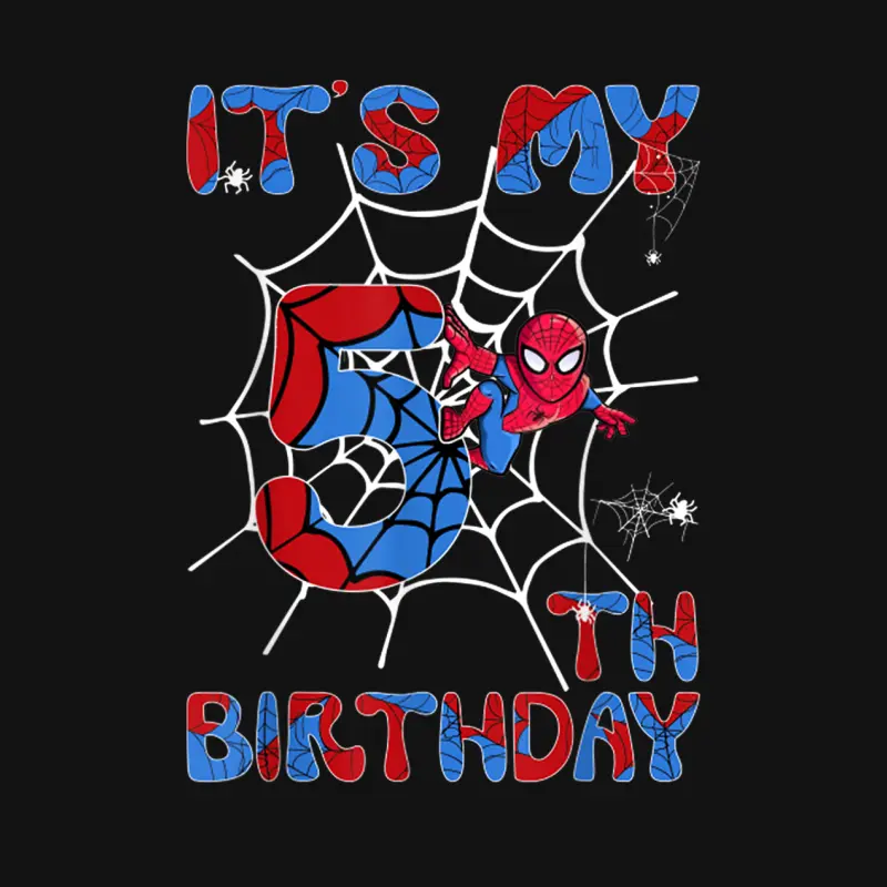 Kids It's My 5Th Birthday Spider Web 5 Year Old Boys Unisex Long Sleeve T-Shirt