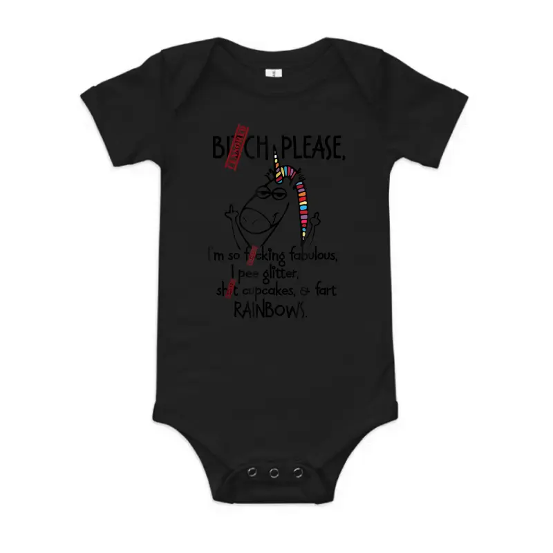 Bitch Please Rainbow Funny Unicorn Unisex Baby Onesie