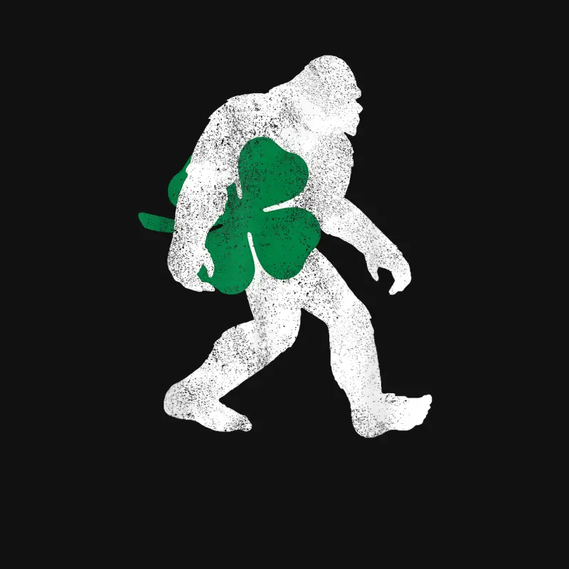 St Patricks Day Bigfoot Shirt - Clover Leaf Irish Sasquatch Baby Onesie