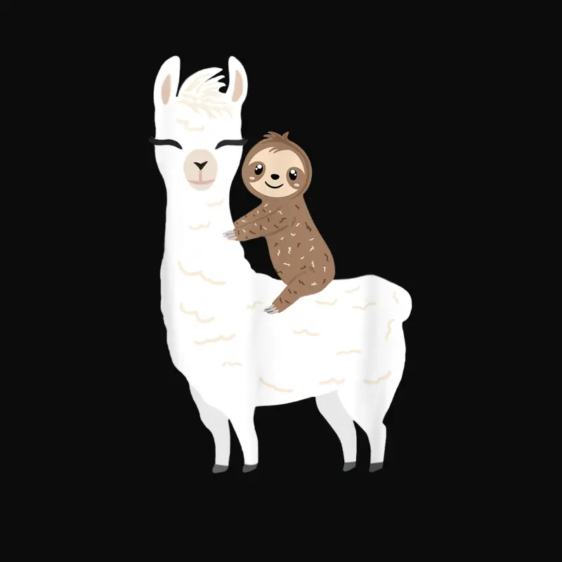 Sloth Riding Llama Shirt Funny Birthday Gift For Boy, Girl Unisex Staple T-Shirt