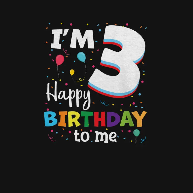 Three 3Yr 3Th Birthday Happy Birthday Boys Girls 3 Years Old Unisex Long Sleeve T-Shirt