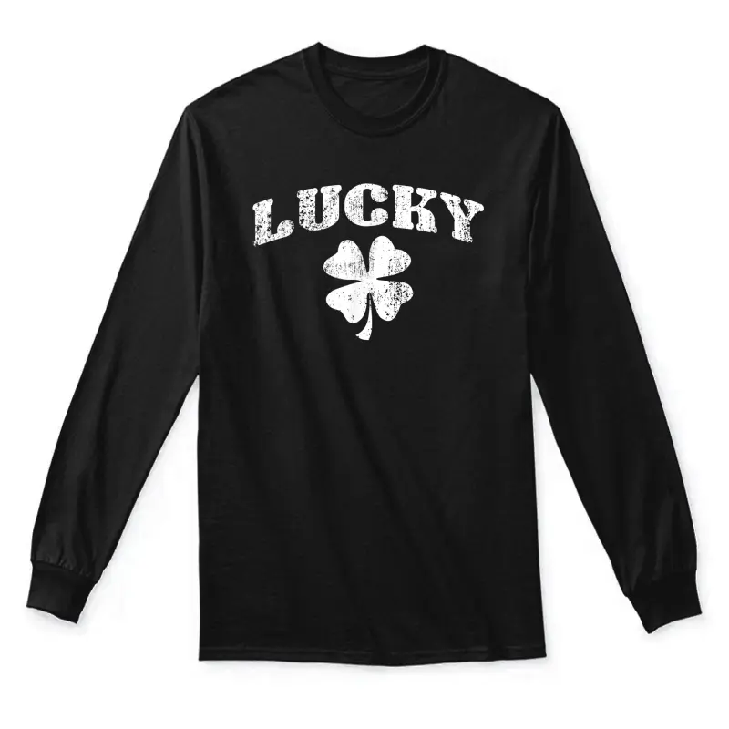 Vintage Style Lucky Clover St Patrick's Day Unisex Long Sleeve T-Shirt