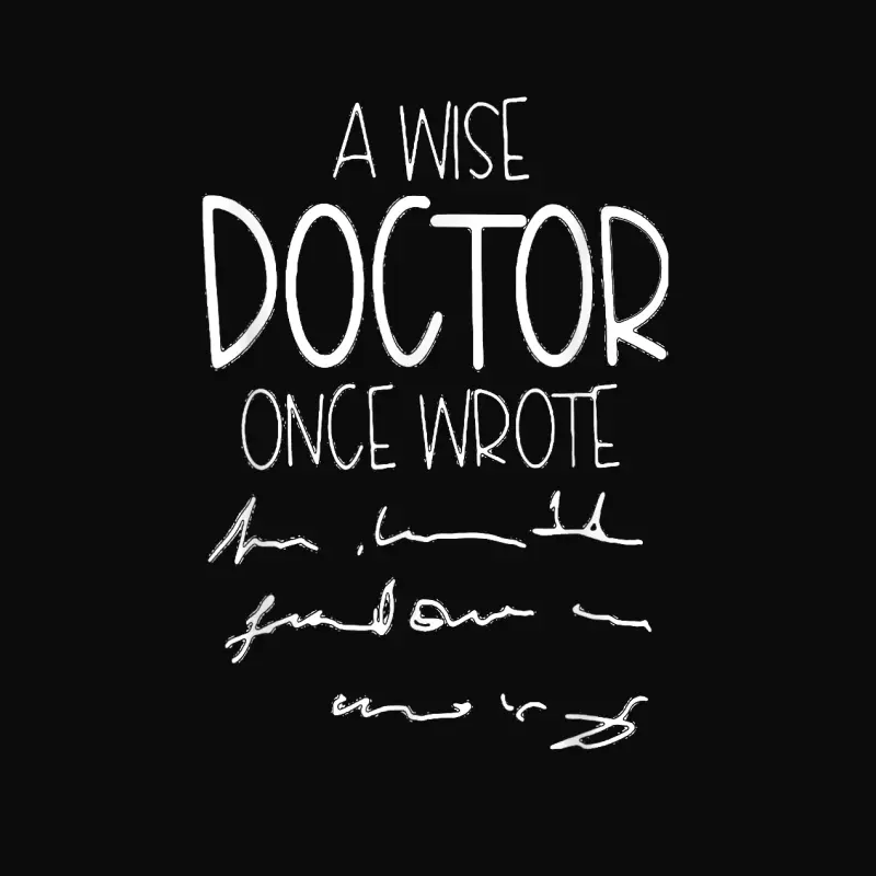 A Wise Doctor Once Wrote Funny Medical Doctor Handwriting Unisex Staple T-Shirt