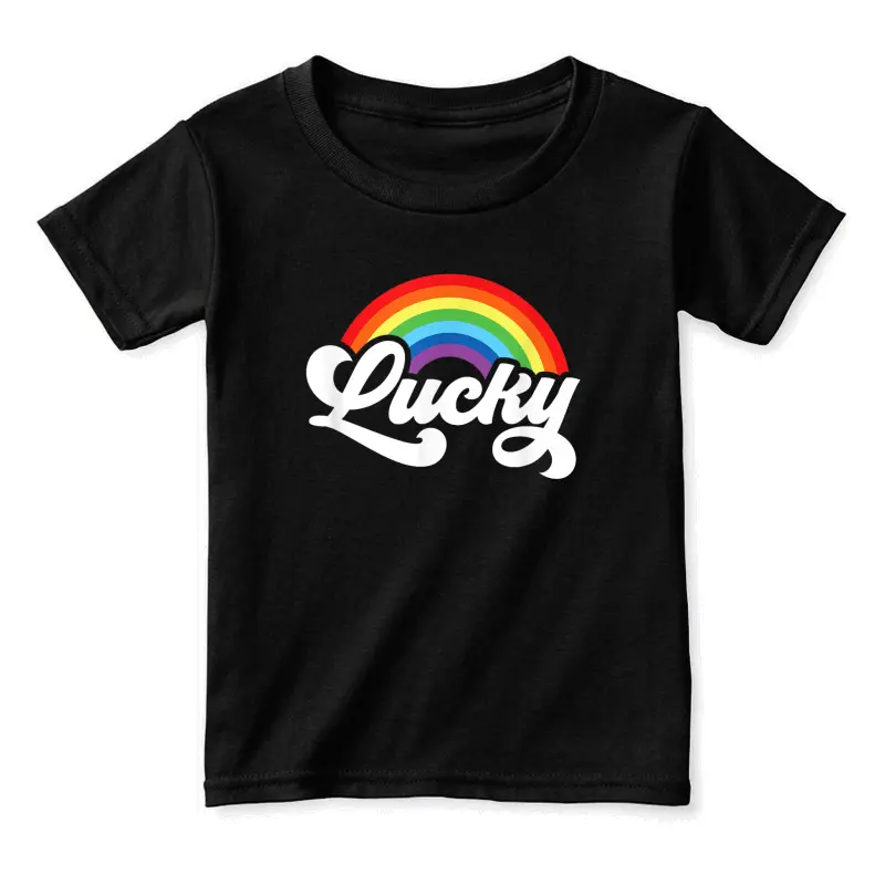 Green St Patricks Day Shirt For Women Lucky Rainbow Retro Toddler Staple T-Shirt
