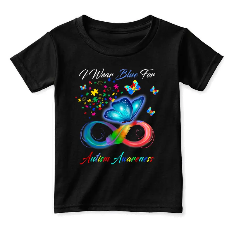 I Wear Blue For Autism Awareness - Autism Awareness Month Toddler Staple T-Shirt