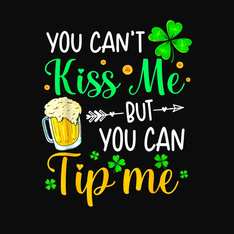St Patrick's Day Lucky Shamrock Waitress Bartender Waiter Unisex Staple T-Shirt