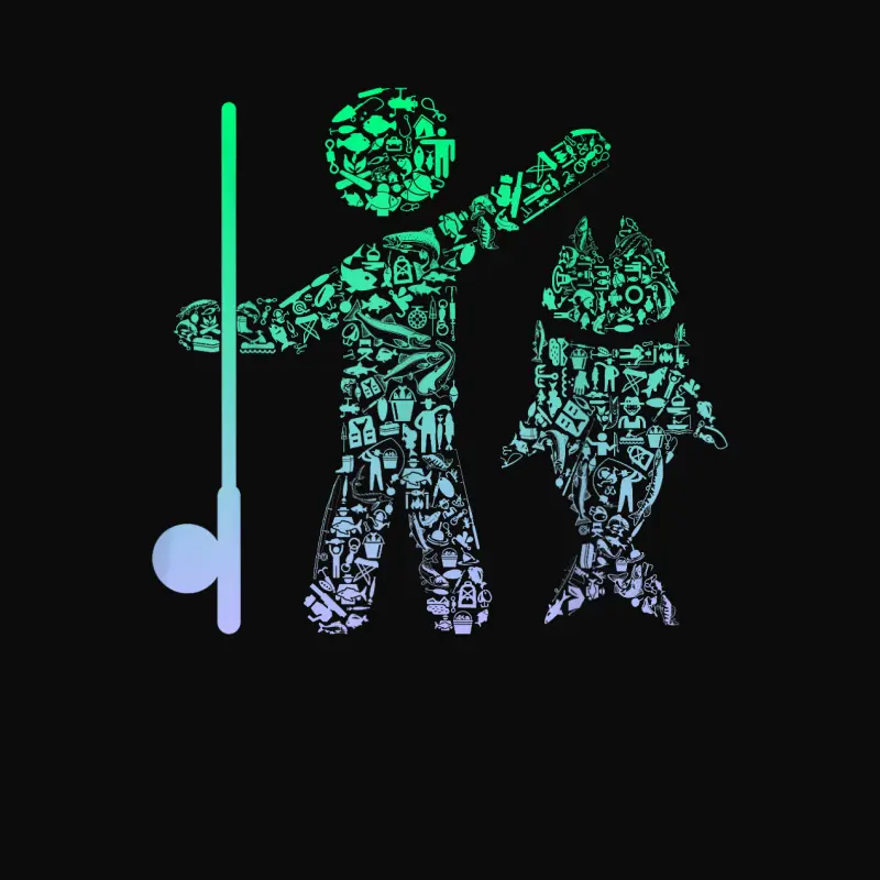 Fishing Icon Tshirt For Fisherman | Boys Fishing Unisex Staple T-Shirt