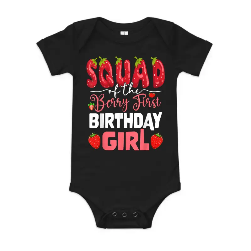 Squad Of The Berry First Birthday Of Girl Strawberry Team Baby Onesie