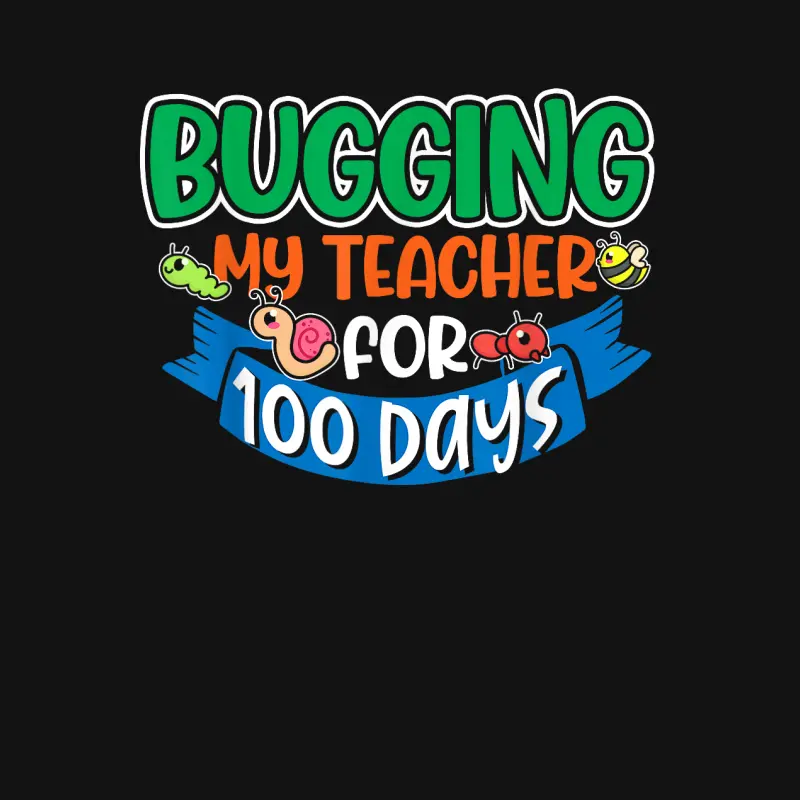 Funny Student Bugging My Teacher For 100 Days Of School Youth Staple T-Shirt